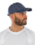 Washed Fine Line Cotton Cap with Sandwich Peak