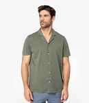 Spasso Jersey Short Sleeve Bowling Collar Shirt
