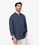 Spasso Washed Mao Collar Shirt