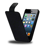 iPhone 5 Flip Case - Black (PU Leather)