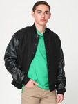 RSAWN402 Wool Club Jacket w/Leather Sleeves