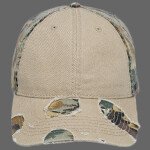OTTO Camouflage Garment Washed Superior Cotton Twill Distressed Visor Six Panel Low Profile Baseball Cap