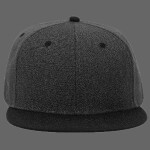 OTTO Heather Wool Blend Twill Round Flat Visor "OTTO SNAP" Six Panel Pro Style Snapback Hat