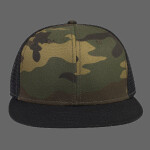 OTTO Camouflage Cotton Twill Round Flat Visor "OTTO SNAP" Six Panel Pro Style Mesh Back Trucker Snapback Hat