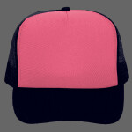 OTTO Neon Polyester Foam Front Five Panel High Crown Mesh Back Trucker Hat