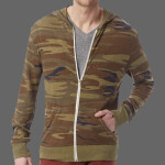 Men's Triblend Long-Sleeve Printed Full Zip Hoodie