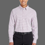 CrownLux Performance® Men's Micro Windowpane Woven Shirt