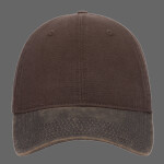 OTTO CAP Cotton Canvas Garment Washed PU Coated Cotton Blend Visor 6 Panel Low Profile Baseball Cap