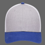OTTO CAP Heather Blend Twill w/ Polyester Mesh 6 Panel Low Profile Mesh Back Trucker Hat
